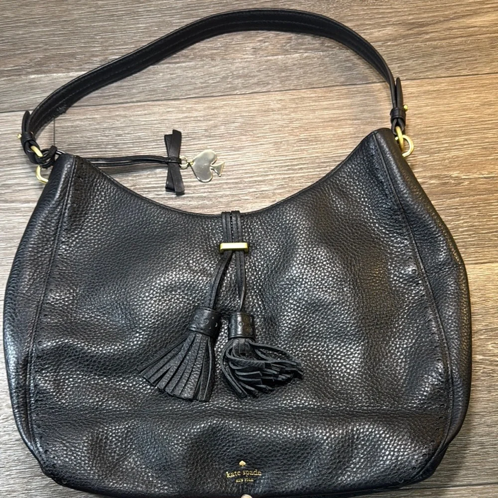 Kate Spade Black Leather Hobo Bag